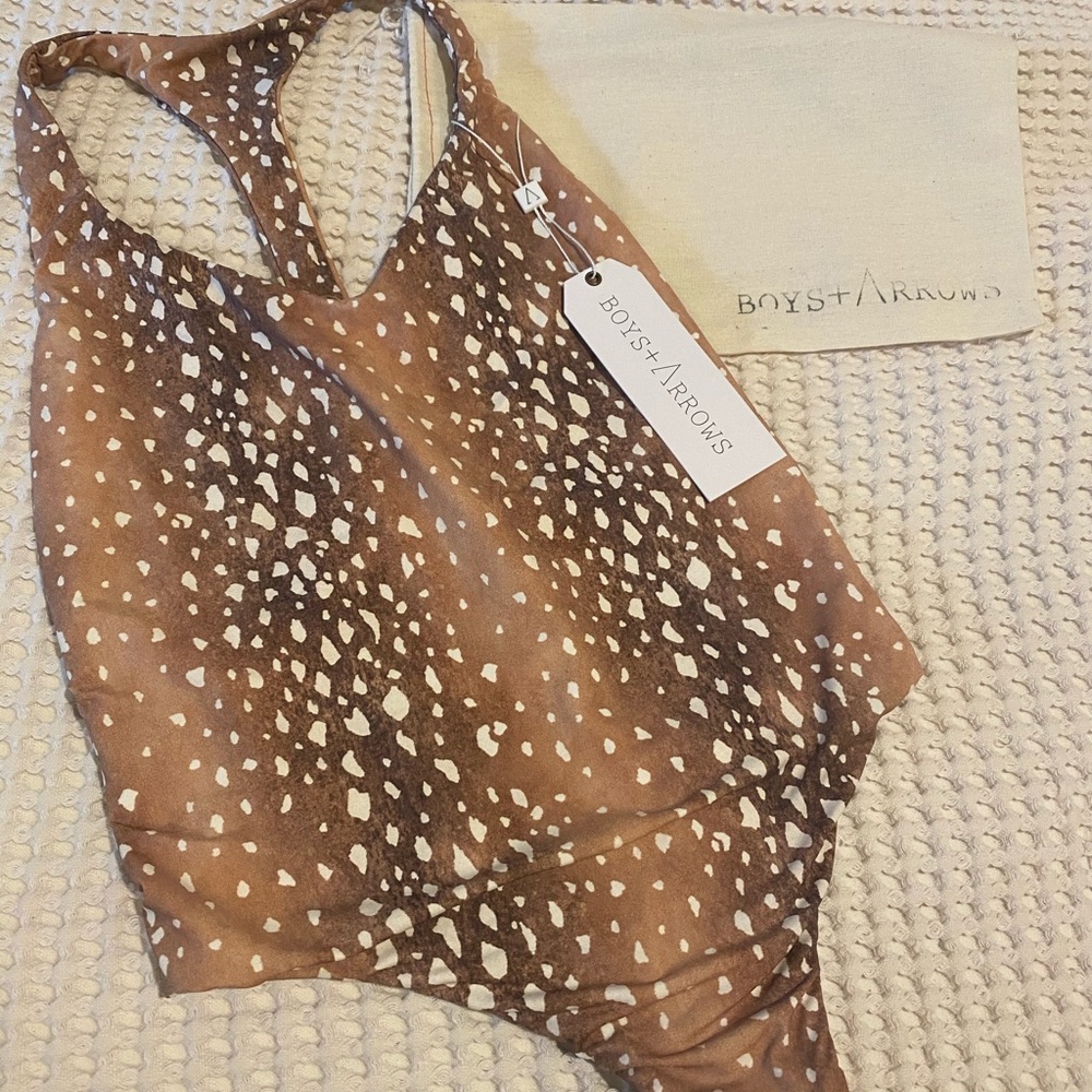 Boys + Arrows Brown Fawn One Piece Swimsuit